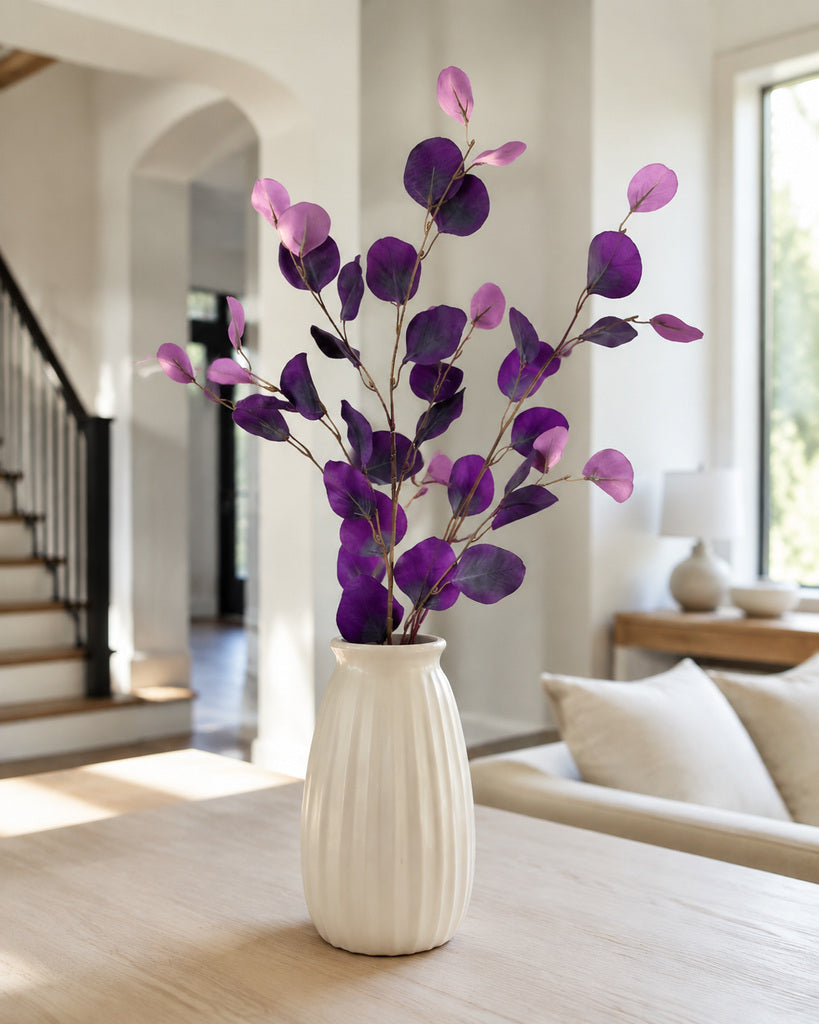 Purple Red Artificial Eucalyptus Branch - 91 cm