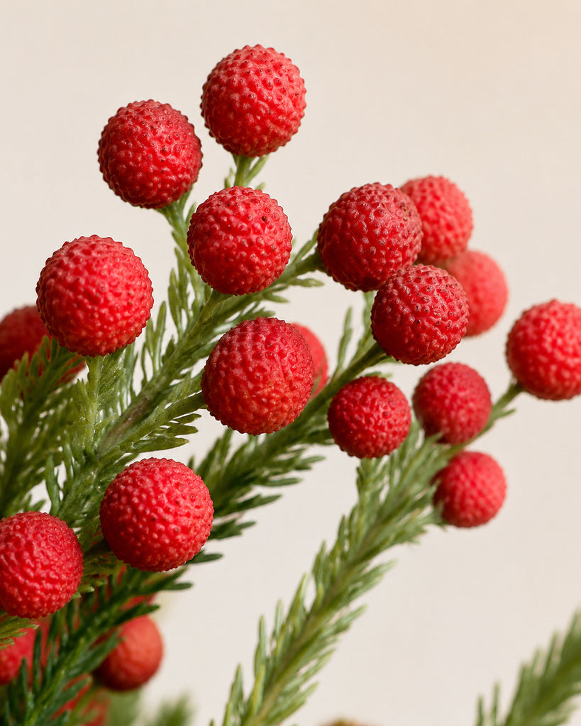 Red Artificial Coral Berry Branch - 54 cm
