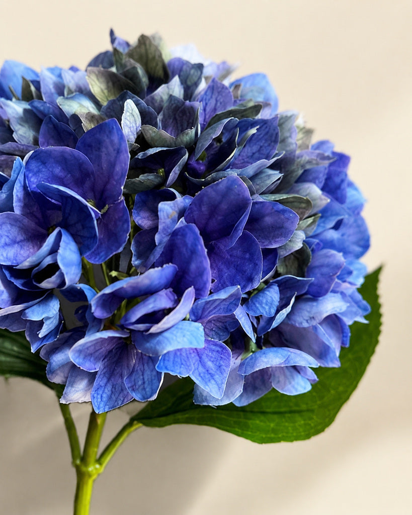 Blue Artificial Hydrangea Floral Stem - 48 cm