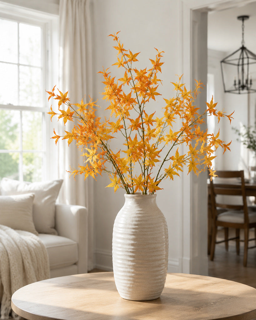 Orange Yellow Artificial Maple Leaf Branch - 70 cm
