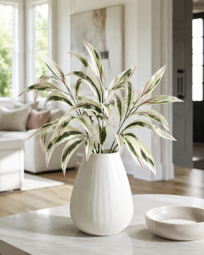 White Green Pink Artificial Brazilian Wood Lily Bamboo Branch - 96 cm