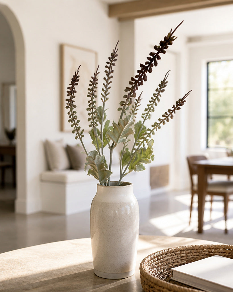 Night Purple Flocked Layered Grass Artificial Stem - 73 cm