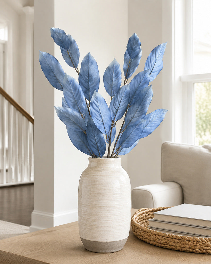 Indigo Artificial Crape Myrtle Leaf Branch - 84 cm