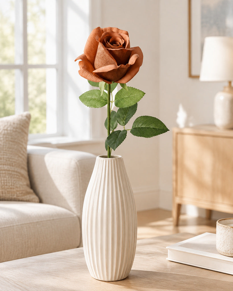 Latte Kate Artificial Rose Stem - 47 cm