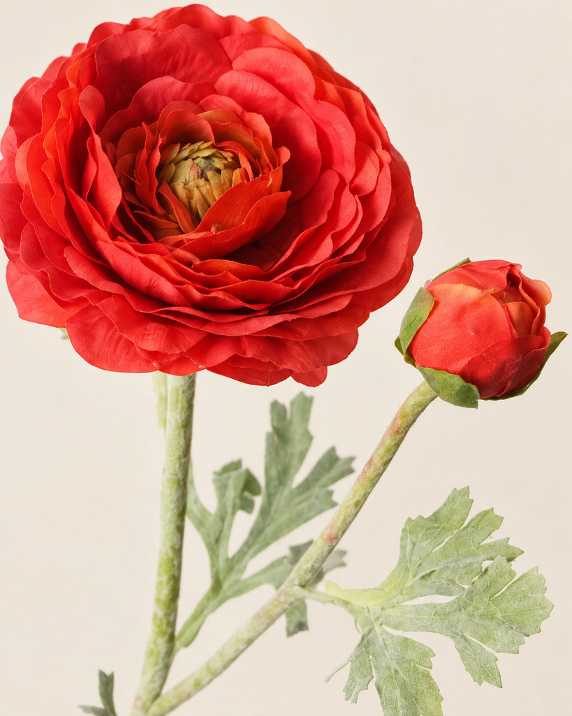 Red Artificial Ranunculus Stem - 62 cm