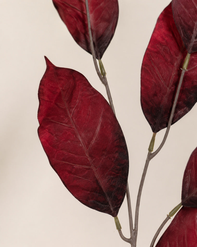 Cherry Red Artificial Crape Myrtle Leaf Branch - 84 cm