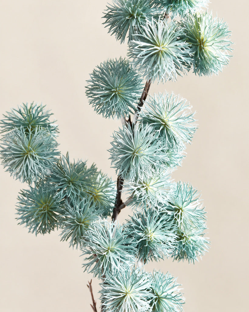Blue Artificial Flocked Allium Spray - 70 cm