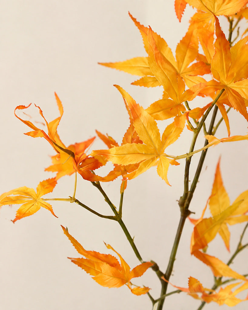 Orange Yellow Artificial Maple Leaf Branch - 70 cm