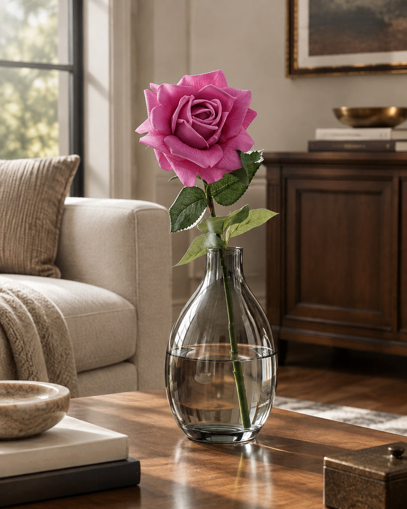 Mauve Austin Artificial Rose Stem - 73 cm