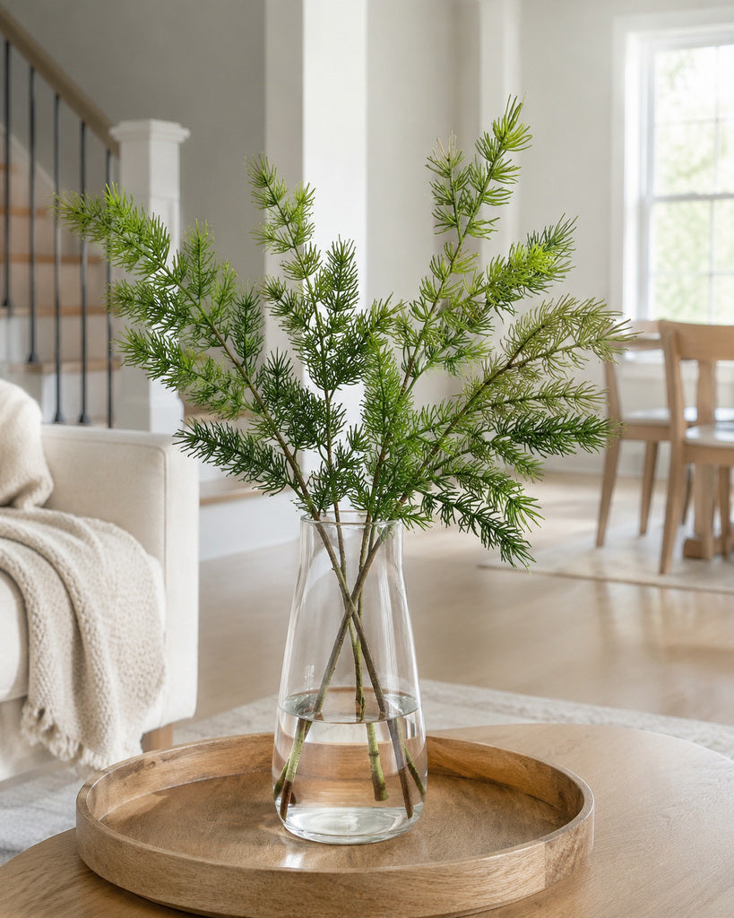 Green Artificial Norfolk Pine Branch - 97 cm