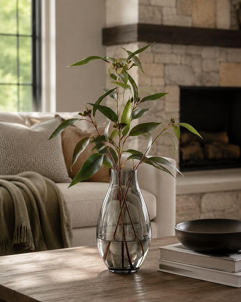 Green 3D Artificial Eucalyptus Leaf Branch - 57 cm
