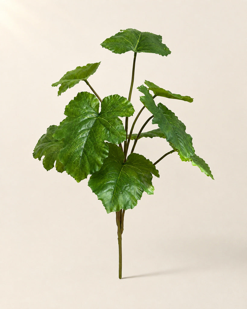 9-Head Artificial Hami Melon Leaf Spray - 55 cm