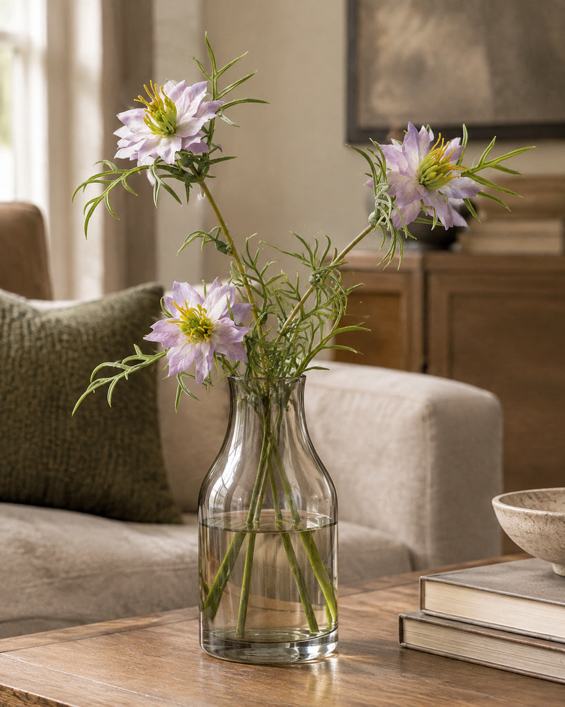 Purple Fabric Artificial Nigella Spray - 69 cm