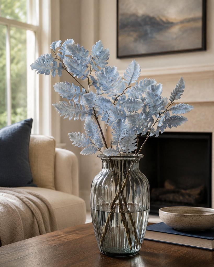 Ice Blue Artificial Dusty Miller Stem - 69 cm