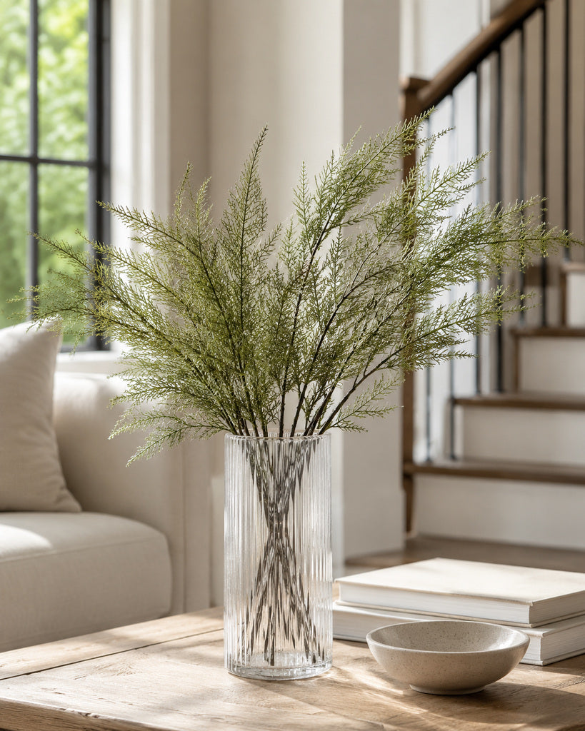 Gray Green Plastic Artificial Pointed Pine Branch - 101 cm