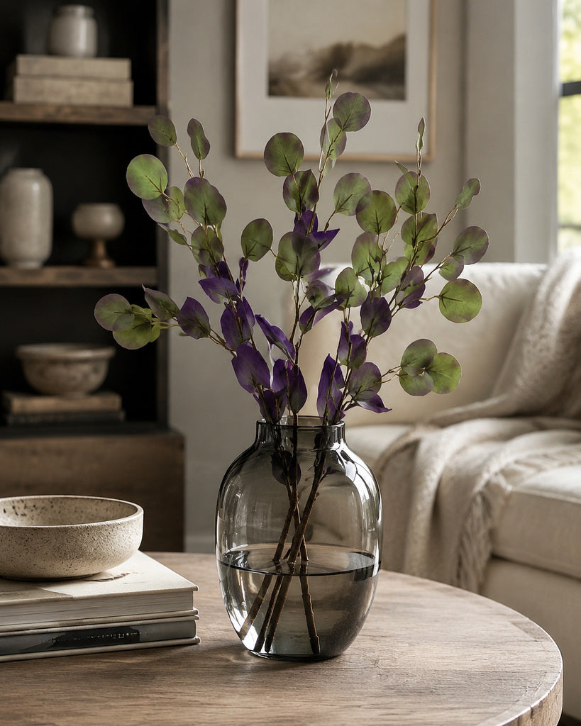 Purple Green Artificial Eucalyptus Branch - 91 cm