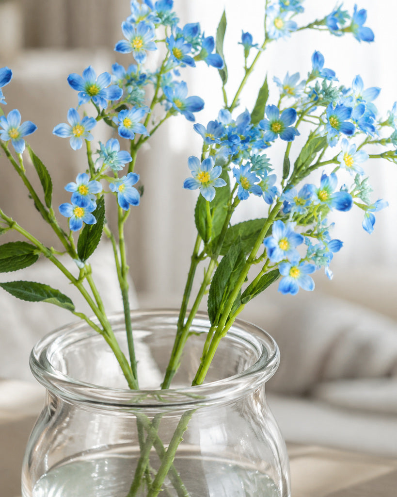 Blue Fabric Artificial Tung Flower Spray - 62 cm