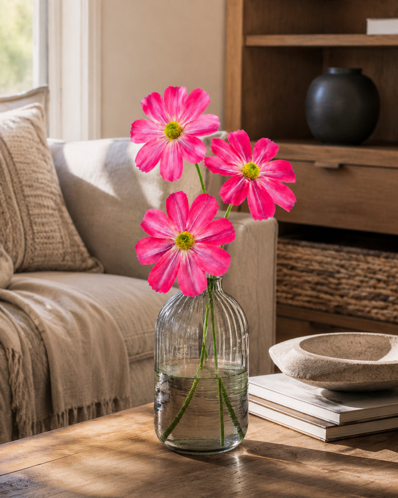 Red Artificial Cosmos Floral Spray - 60 cm