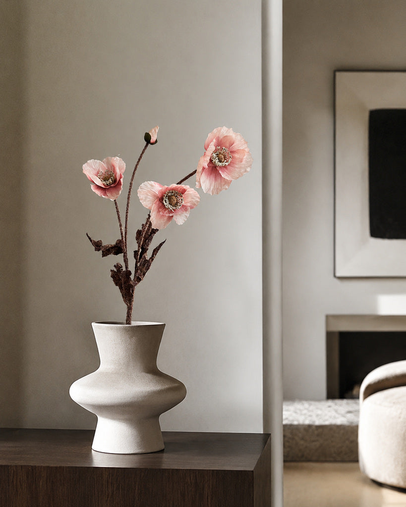 Dusty Rose Artificial Autumn Coral Floral Stem - 60 cm