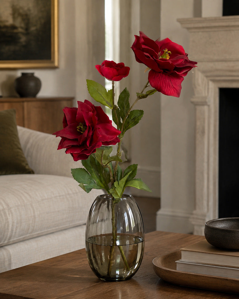 Red Artificial Clematis Floral Stem - 66 cm