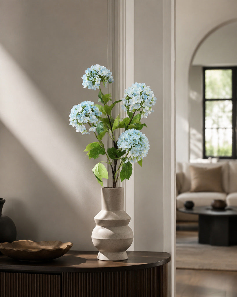 Blue Artificial Wood Hydrangea Spray - 70 cm
