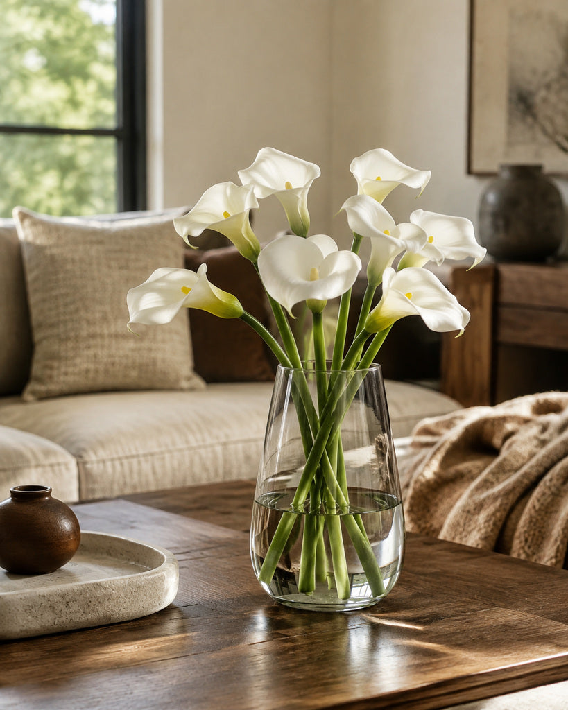 White Mini Artificial Calla Lily Stem - 55 cm