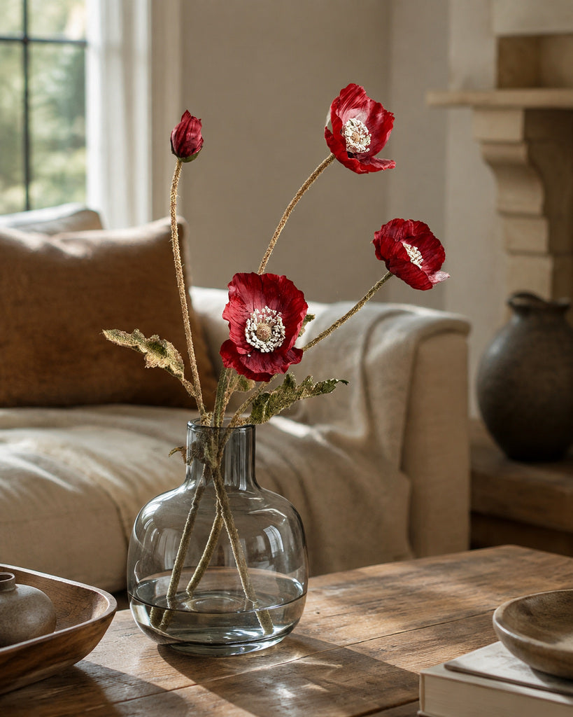Red-Brown Artificial Autumn Coral Floral Stem - 60 cm