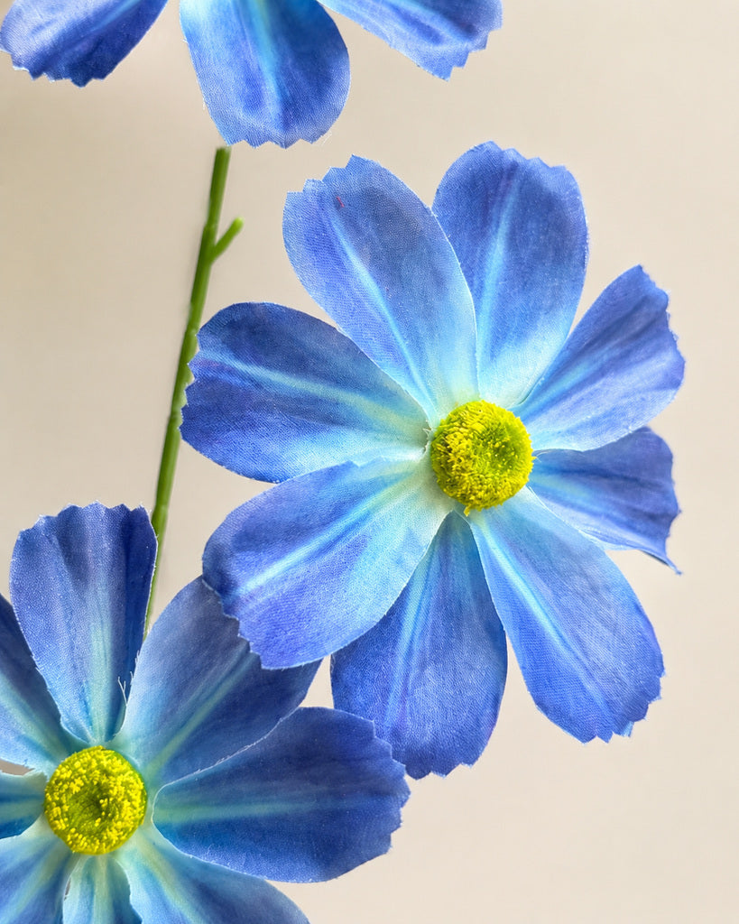 Blue Artificial Cosmos Floral Spray - 60 cm