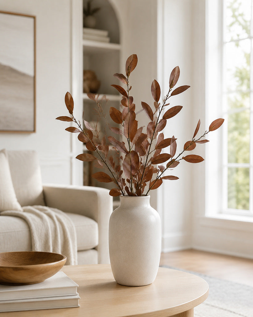 Brown Artificial Crape Myrtle Leaf Branch - 116 cm