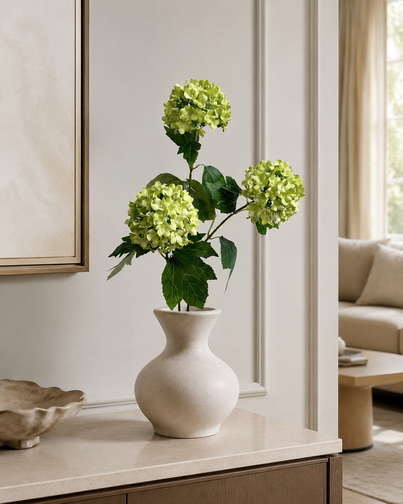 Green Artificial Wood Hydrangea Spray - 70 cm