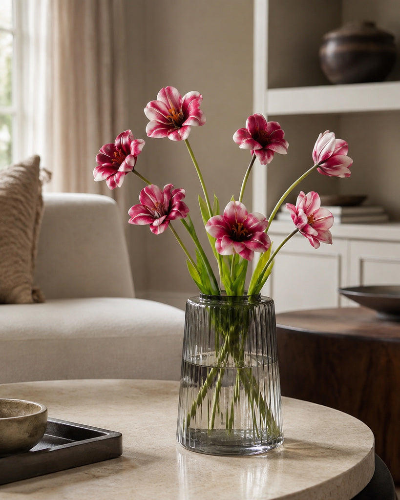 Red PU Artificial Tulip Stem - 55 cm