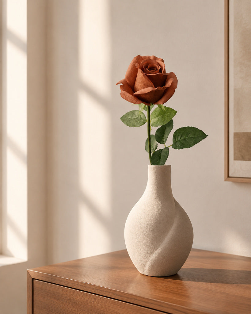 Latte Kate Artificial Rose Stem - 47 cm