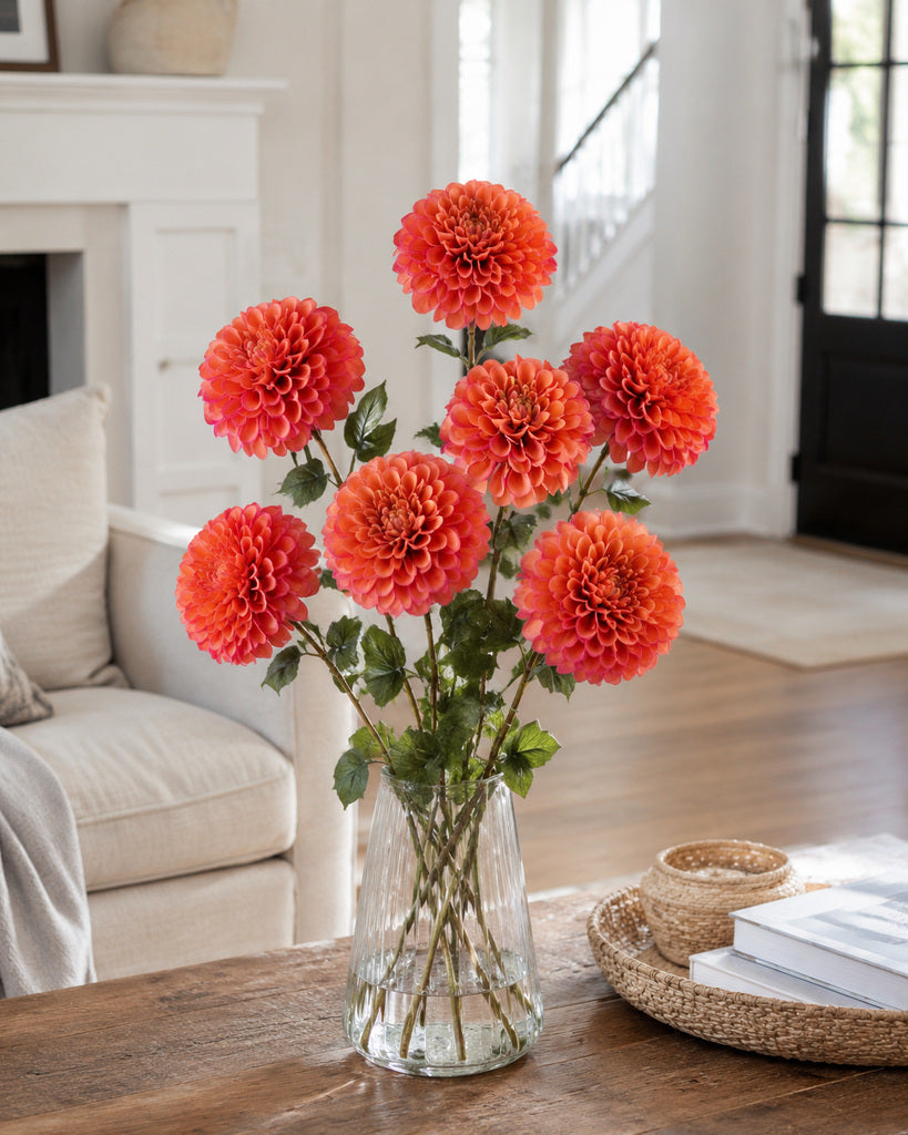 Autumn Pink Fabric Artificial Chrysanthemum Stem - 57 cm