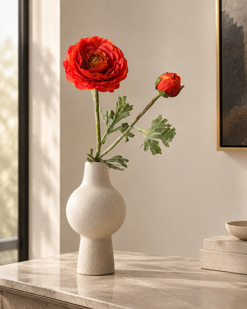 Red Artificial Ranunculus Stem - 62 cm