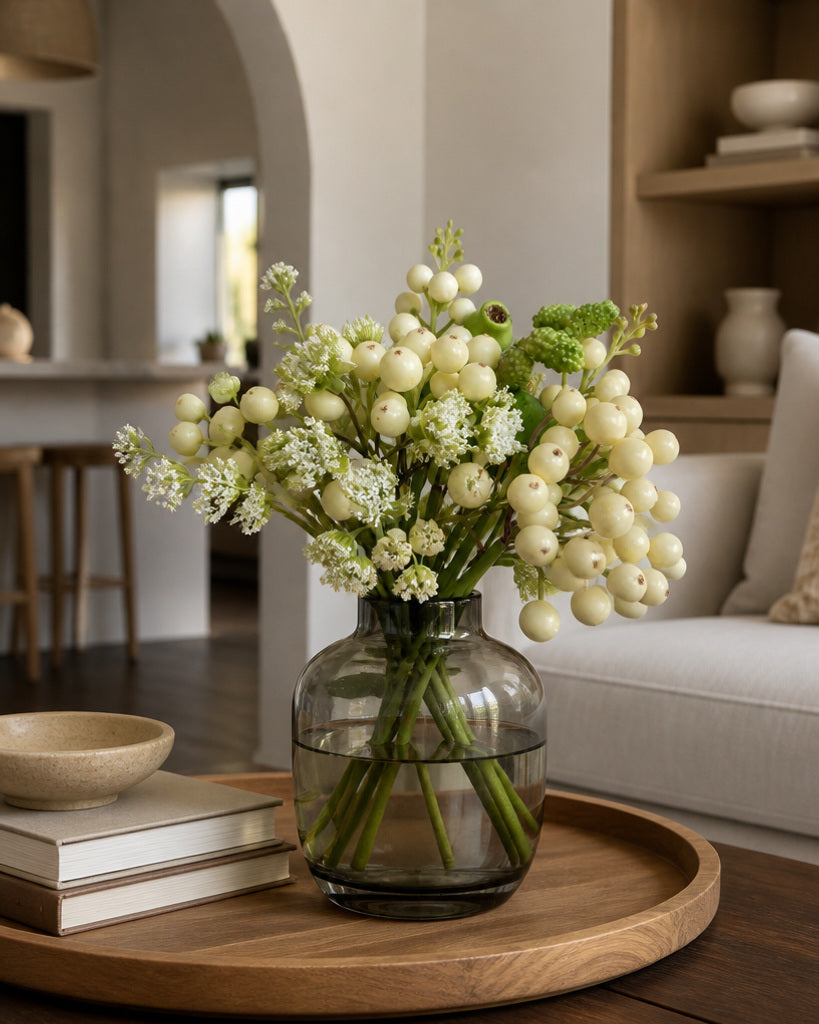 White Artificial Forest Berry Bundle - 32 cm