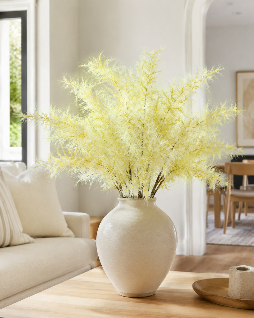 Yellow-Green Artificial Smoke Bush Floral Stem - 70 cm