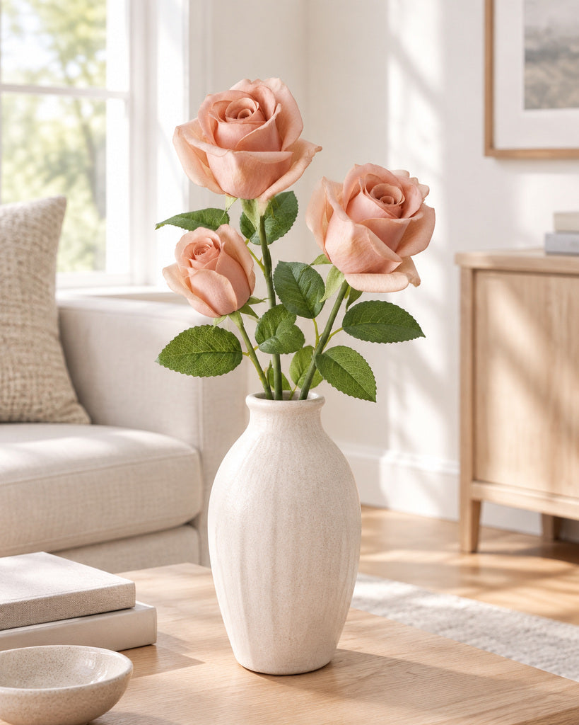 Nude Kate Artificial Rose Stem - 47 cm