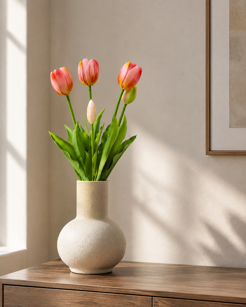 Deep Pink Soft Rubber Tulip Bush - 40 cm