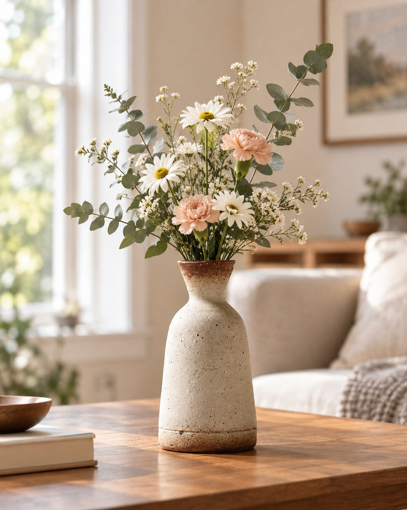 Speckled Ivory Handmade Ceramic Vase - 8.7"