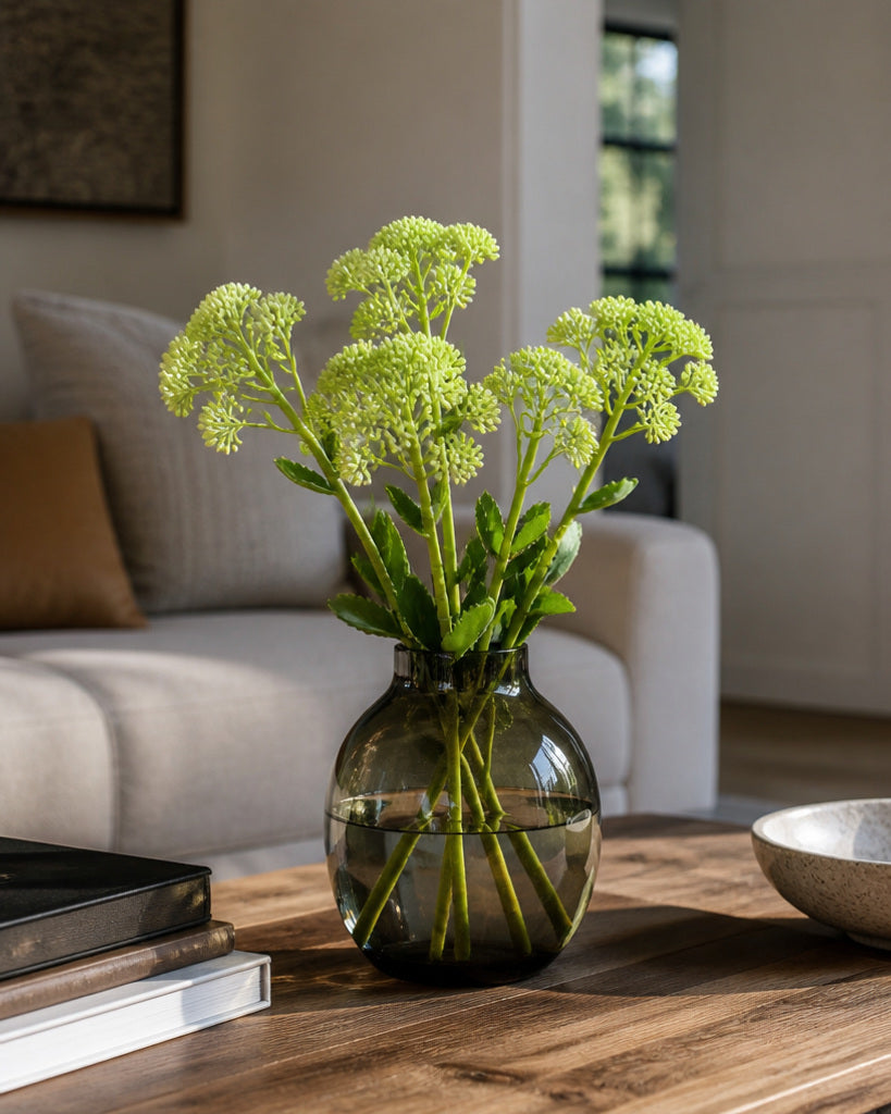 Green Artificial Sedum Fruit Stem - 55 cm