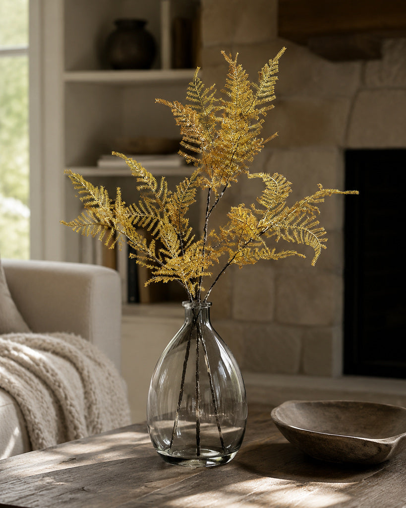 Orange Green Plastic Artificial Asparagus Pine Branch - 93 cm