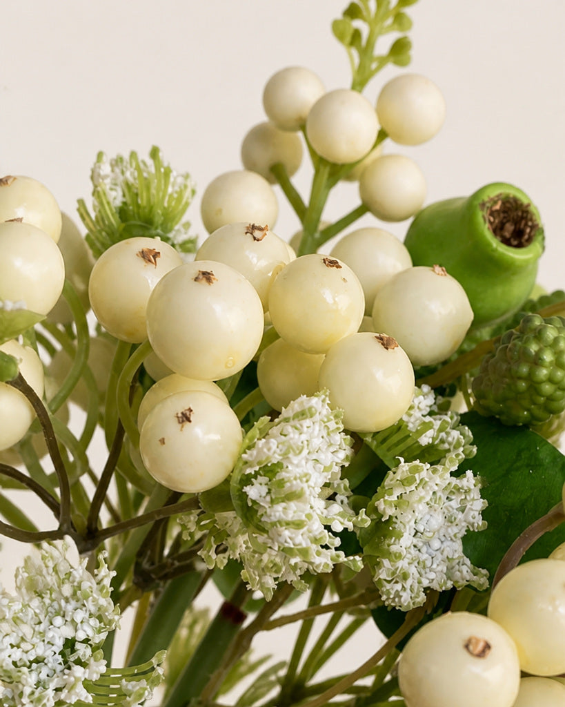 White Artificial Forest Berry Bundle - 32 cm