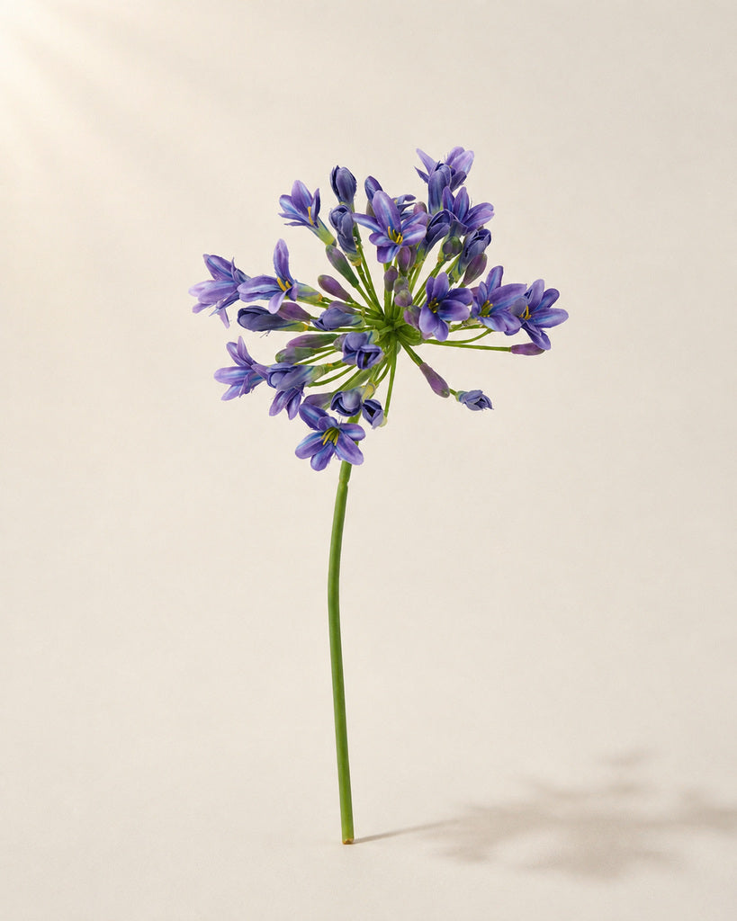 Purple Plastic & Fabric Artificial Agapanthus Stem - 76 cm