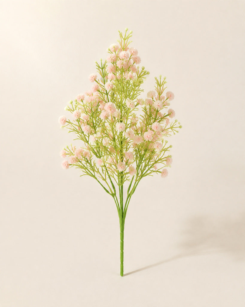 Pink Soft Rubber Artificial Baby's Breath Bouquet - 34 cm