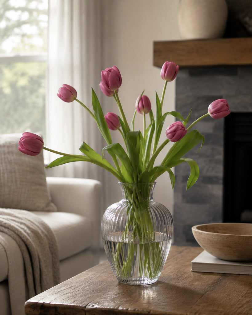 Mauve Artificial Tulip Bud Stem - 49 cm