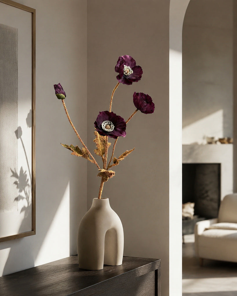 Deep Purple Artificial Autumn Coral Floral Stem - 60 cm