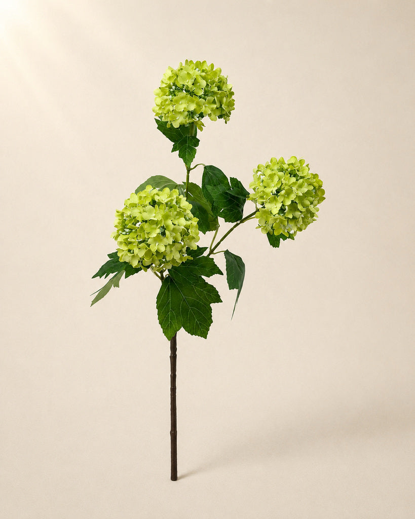 Green Artificial Wood Hydrangea Spray - 70 cm