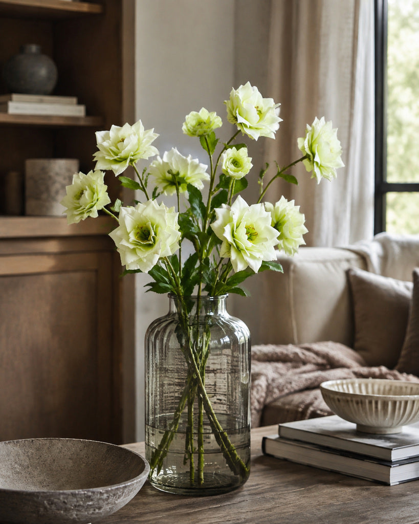 Green Artificial Clematis Floral Stem - 66 cm
