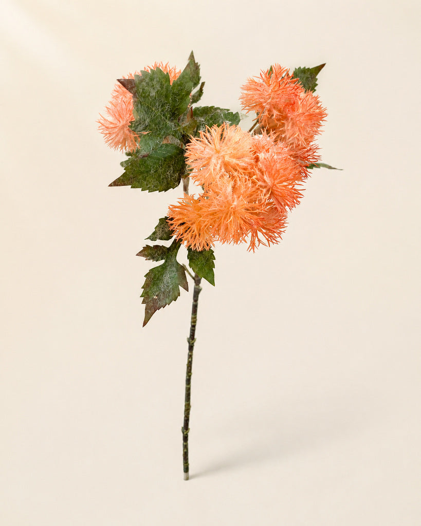 Orange Artificial Allium Floral Spray - 60 cm