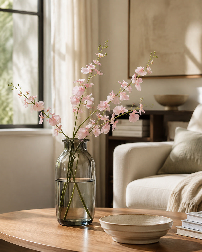 Pink Real Touch Dancing Orchid Stem - 96 cm